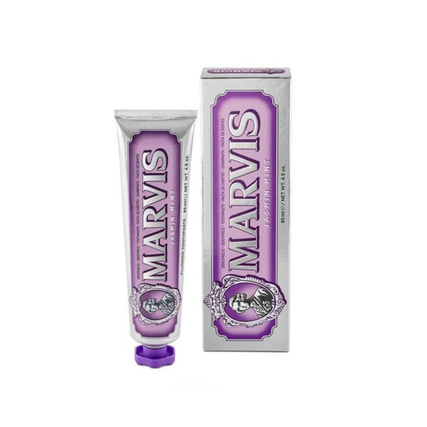 خمیر دندان بنفش مارویس مدل یاس و نعناع JASMIN MINT حجم 85 میلی لیتر