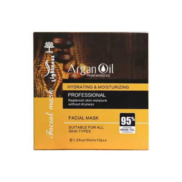 ماسک صورت ورقه ای لایتنس حاوی روغن آرگان بسته 10 عددی