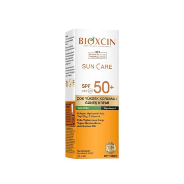 کرم ضد آفتاب بیوکسین بی رنگ پوست چرب با spf50 حجم 50 میلی لیتر